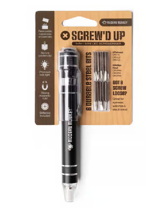 Modern Monkey Screw’d Up 6-in-1 Screwdriver with LED Light
