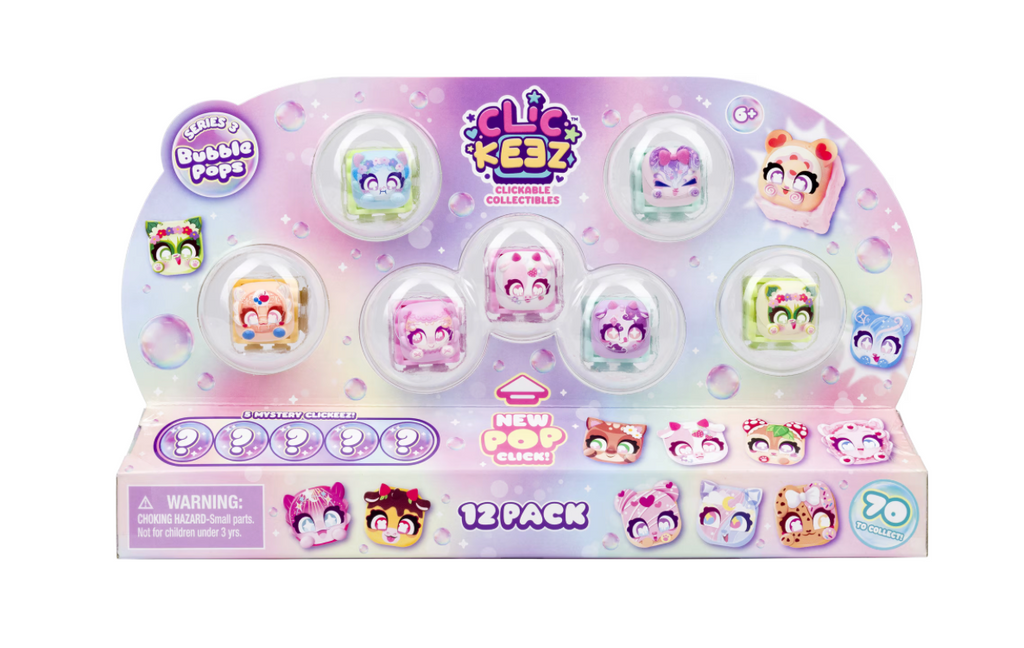 Clickeez Series 3 12-Pack, 12 Collectible Character Keyboard Keys Click and Clack