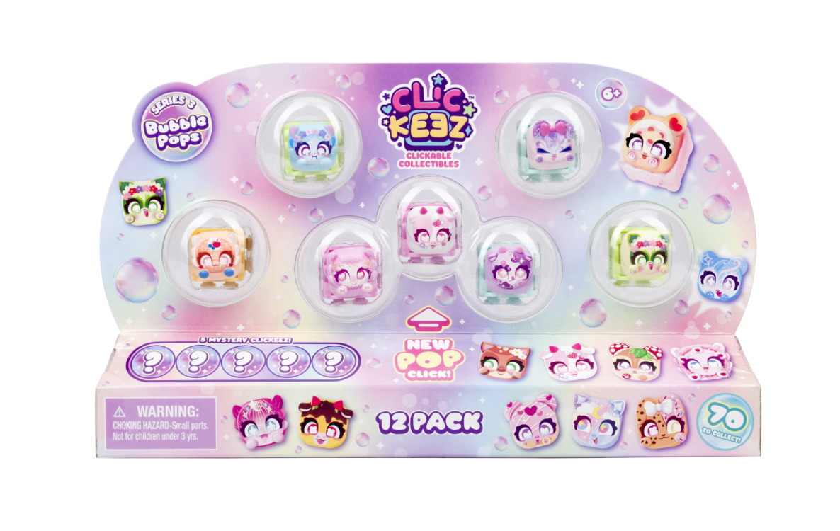 Clickeez Series 3 12-Pack, 12 Collectible Character Keyboard Keys Click and Clack