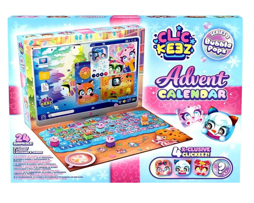 Series 3 Bubble Pops Clickeez Advent Calendar [24 Days of Surprises!]